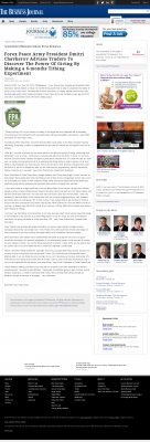 Forex Peace Army Strongly Believes in Tithing - As Featured in Business Journal of the Greater Triad Area Forex Peace Army - Business Journal of the Greater Triad Area - discover power of giving