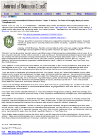 Forex Peace Army Strongly Believes in Tithing - As Featured in Journal of Common Stock Forex Peace Army - Journal of Common Stock - discover power of giving