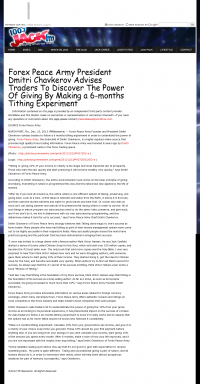 Forex Peace Army Strongly Believes in Tithing - As Featured in KFMB 100.7 Jack-FM (San Diego, CA) Forex Peace Army - KFMB 100.7 Jack-FM (San Diego, CA) - discover power of giving