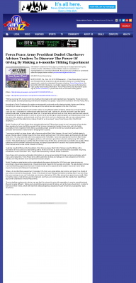 Forex Peace Army Strongly Believes in Tithing - As Featured in KSLA CBS-12 (Shreveport, LA) Forex Peace Army - KSLA CBS-12 (Shreveport, LA) - discover power of giving