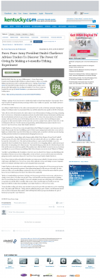 Forex Peace Army Strongly Believes in Tithing - As Featured in Lexington Herald-Leader (Lexington, KY) Forex Peace Army - Lexington Herald-Leader (Lexington, KY) - discover power of giving