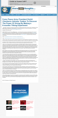 Forex Peace Army Strongly Believes in Tithing - As Featured in NebraskaTV (Kearney, NE) Forex Peace Army - NebraskaTV (Kearney, NE) - discover power of giving