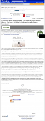 Forex Peace Army Strongly Believes in Tithing - As Featured in San Bernardino County Sun (San Bernardino, CA) Forex Peace Army - San Bernardino County Sun (San Bernardino, CA) - discover power of giving
