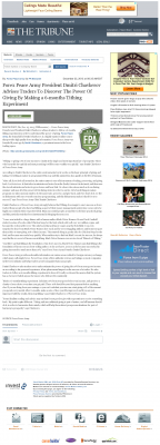 Forex Peace Army Strongly Believes in Tithing - As Featured in Tribune (San Luis Obispo, CA) Forex Peace Army - Tribune (San Luis Obispo, CA) - discover power of giving