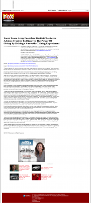 Forex Peace Army Strongly Believes in Tithing - As Featured in WSFX-TV FOX-26 (Wilmington, NC) Forex Peace Army - WSFX-TV FOX-26 (Wilmington, NC) - discover power of giving