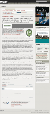 Forex Peace Army Strongly Believes in Tithing - As Featured in Worth Forex Peace Army - Worth - discover power of giving