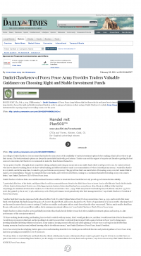 Dmitri Chavkerov for Investors about Stable Funds - As Featured in Farmington Daily Times (Farmington, NM) Dmitri Chavkerov - Farmington Daily Times (Farmington, NM) - considering stable investment options