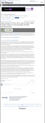 Dmitri Chavkerov for Investors about Stable Funds - As Featured in Fort Worth Star-Telegram (Fort Worth, TX) Dmitri Chavkerov - Fort Worth Star-Telegram (Fort Worth, TX) - considering stable investment options