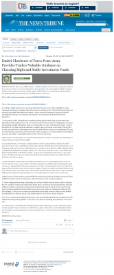 Dmitri Chavkerov for Investors about Stable Funds - As Featured in News Tribune (Tacoma, WA) Dmitri Chavkerov - News Tribune (Tacoma, WA) - considering stable investment options