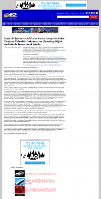 Dmitri Chavkerov for Investors about Stable Funds - As Featured in WWBT NBC-12 (Richmond, VA) Dmitri Chavkerov - WWBT NBC-12 (Richmond, VA) - considering stable investment options