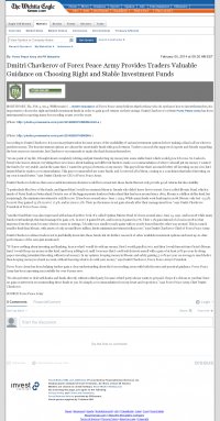 Dmitri Chavkerov for Investors about Stable Funds - As Featured in Wichita Eagle (Wichita, KS) Dmitri Chavkerov - Wichita Eagle (Wichita, KS) - considering stable investment options